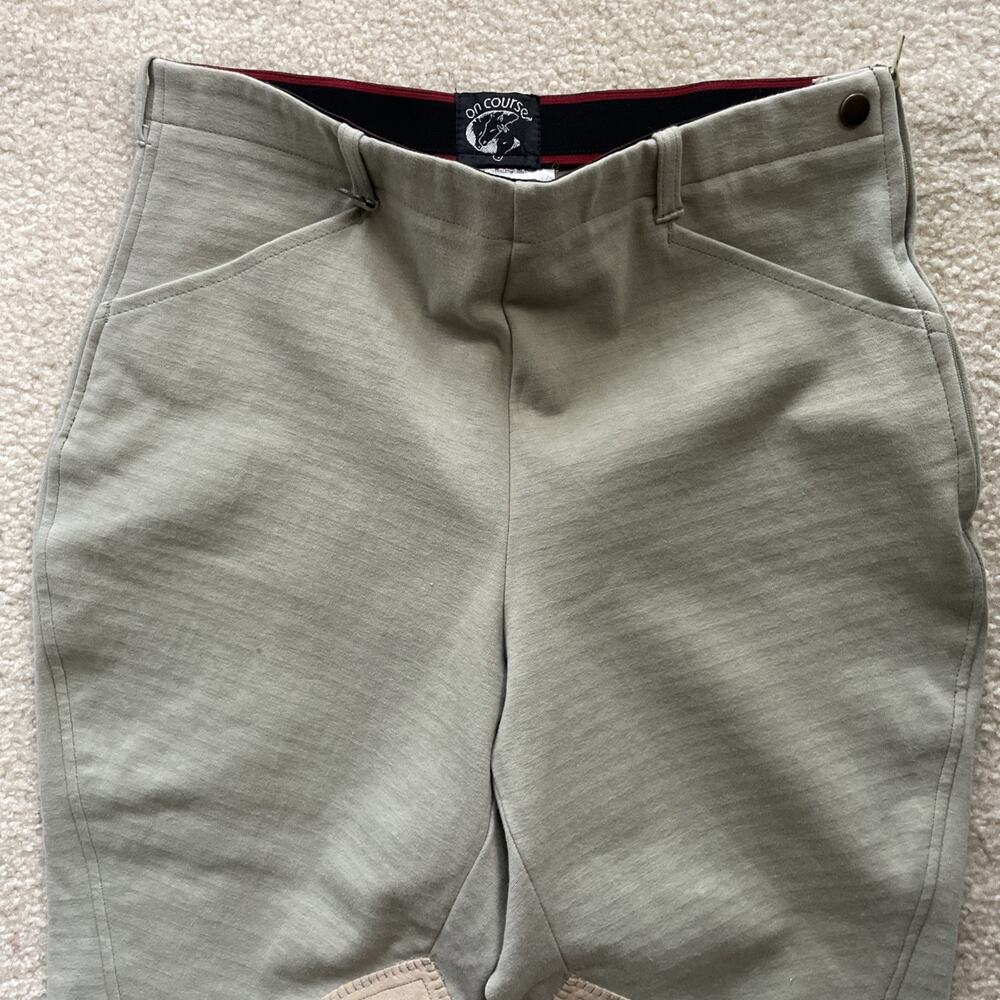 Equestrian Riding Pants On Course Light Green Size 32 Unique